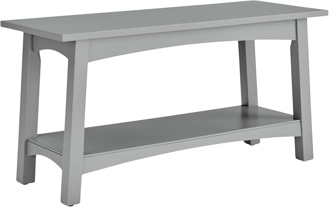 Craftsbury 36-Inch Wood Entryway Bench with Storage Shelf – Dove Gray Accent Bench for Entryway, Hallway, or Living Room – Small Space Seating with Farmhouse Charm by Alaterre Furniture - Image 11