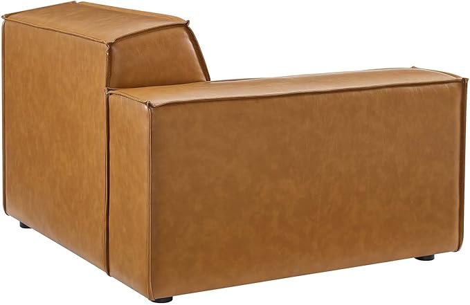 Modway Restore Vegan Leather Sectional 3-Seater Sofa in Tan