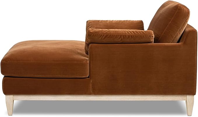 Jennifer Taylor Home Pasadena Modern Farmhouse Chaise Lounge Chair, Burnt Orange Performance Velvet
