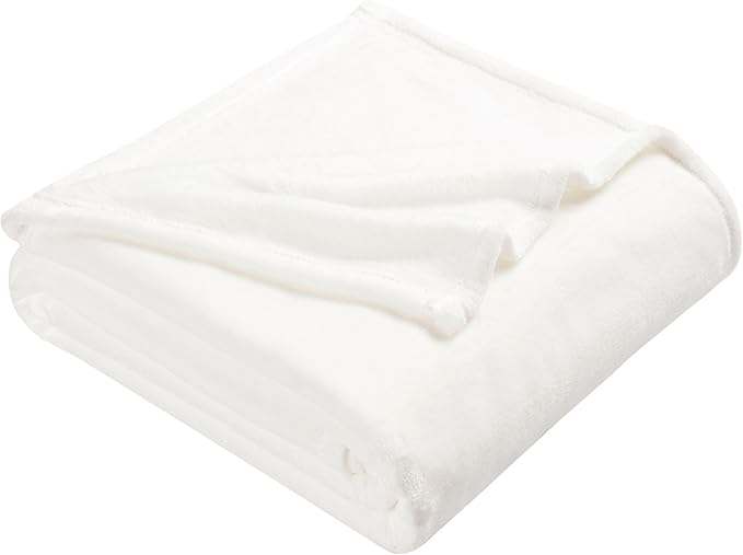 DREAMNINE Extra Large Solid Soft Comfy Fluffy Fleece Bed Blanket Full Size 80" x 90", Luxury Decorative Fuzzy Blanket for Bedroom, Big Cozy Shaggy Warm Flannel Blankets for Winter Autumn Pet, White