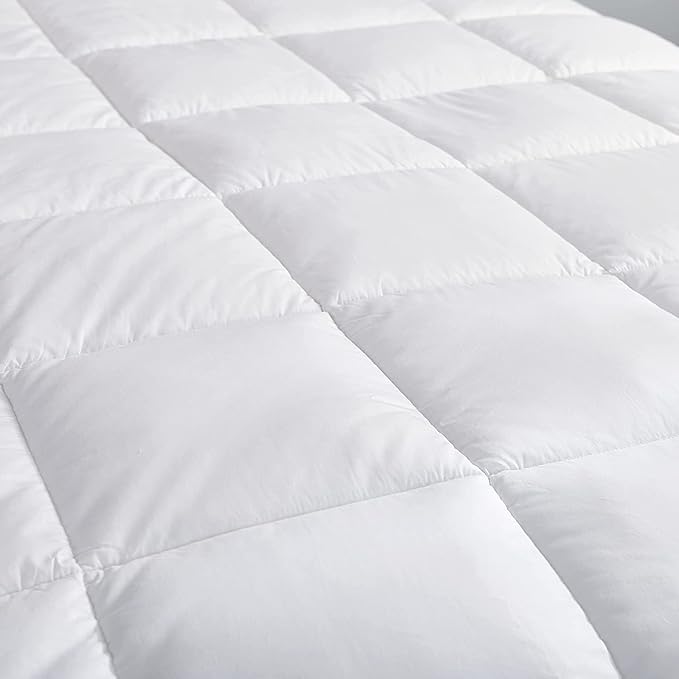 Luxurious Palatial/Super King Size Hard-to-FIND 85 Oz Fill Weight Goose Down Alternative Comforter, 600 Thread Count 100% Egyptian Cotton Cover, 750 Fill Power, Solid White Color