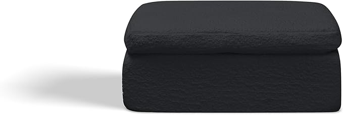 110" Cloud Sectional Couches for Living Room, Convertible L Shape Boneless Couch Chenille Fabric with Ottoman, 3 Seater Modular Sectional Sofa No Assembly Required, Black