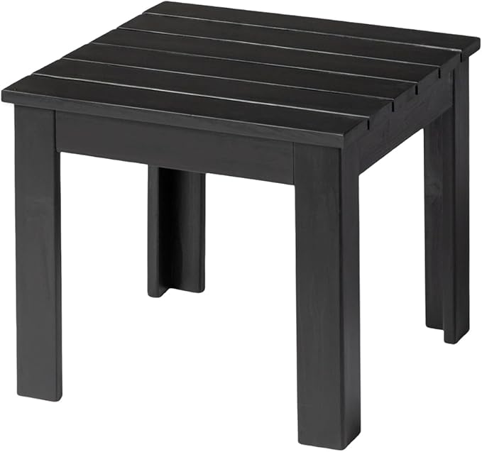 VINGLI Outdoor Adirondack Side Table, 18" Square Thick Wooden Coffee Table, Patio Side Table Conversation End Table for Patio Backyard, Garden, Poolside and Balcony (Black) by VINGLI