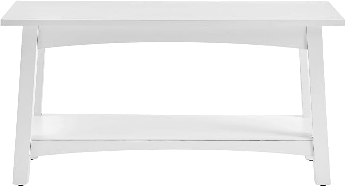 Craftsbury 36-Inch Solid Wood Entryway Bench with Storage Shelf – Easy Assembly Small Seating Bench for Hallway, Living Room, or Foyer by Alaterre Furniture (White) - Image 7