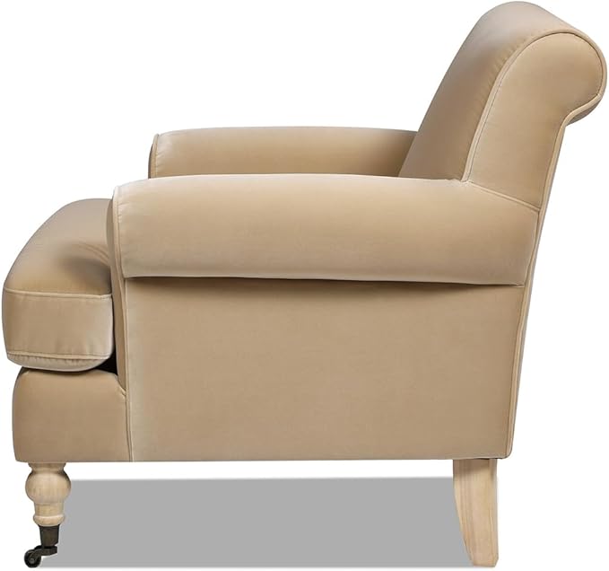 Jennifer Taylor Home Bliss 38" Lawson Living Room Accent Arm Chair with Metal Casters
