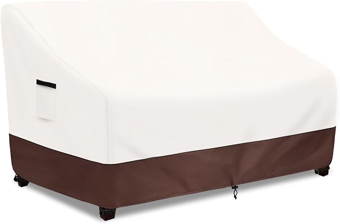 Outdoor Couch Covers,85 Inches Outdoor Sofa Cover, Waterproof Patio Furniture Cover,Furniture Covers for Patio Seating (Beige) by Aacabo