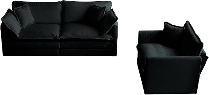 ERYE 2 PCS Oversized Living Room Sofa Sets Include Two Spacious Loveseats for 4-6 Persons, Modern Deep Seat Modular Cushions Sofa&Couch w/8 Pillows for Home,Apartment,Office