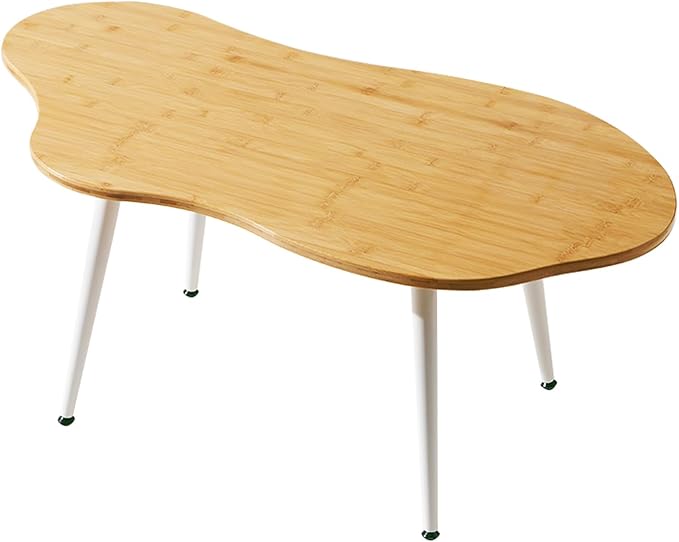 Cloud Coffee Table- Cute Tea Tables with Natural Bamboo, Solid Wood Coffee Tables, Modern Accent Sofa Center Table for Living Room & Office