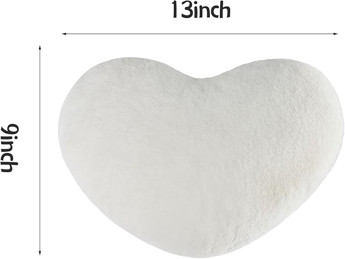 2PCS Throw Pillows Heart Pillow Home Decor Decorative Couch Pillows Bed Pillows Outdoor Pillows Valentine Gifts,White 9"*13"