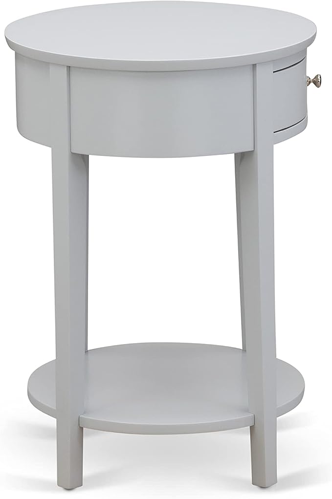 East West Furniture HI-14-ET Mid Century Nightstand with 1 Mid Century Modern Drawer, Stable and Sturdy Constructed - Urban Gray Finish - Image 5