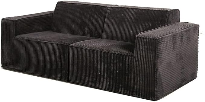 Kimara Oversized Compressed Loveseat, Black