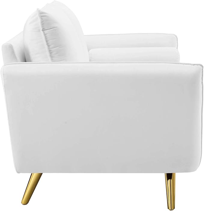Modway Revive Performance Velvet Sofa, White , 32.5 x 72 x 33.5