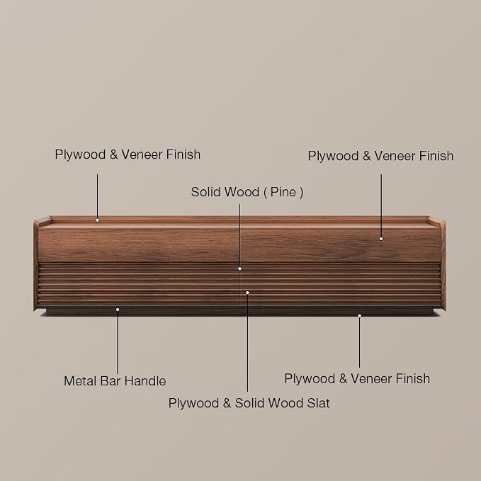 POVISON Fully-Assembled Mid Century Modern TV Stand, 70.87" Wood Media Console with Adjustable LED Light, Entertainment Center with Storage for Living Room - Image 2