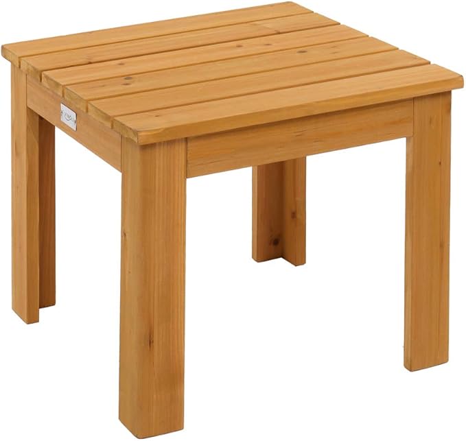 VINGLI Outdoor Wooden Side Table, Square Patio Side Table, Small Outdoor Table for Patio, Backyard, Garden, Poolside, Balcony, Adirondack Conversation End Table (Teak) by VINGLI