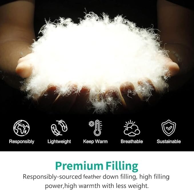 APSMILE All Season Down Feather Fibers Comforter Oversized Queen/Full Size - Ultra-Soft High Fill-Power Hotel Collection Duvet Insert, Cloud Fluffy Medium Warm Quilt Comforter(98x98, White)