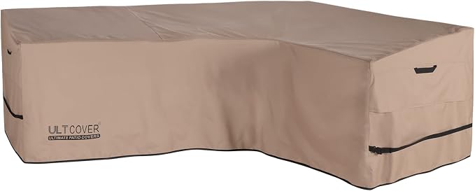 ULTCOVER Patio L-Shaped Right Facing Sofa Cover Waterproof for 4-Seater Outdoor Sectional Furniture Couch 85”W (Back Length) x 58”W (Right Side) by ULTCOVER