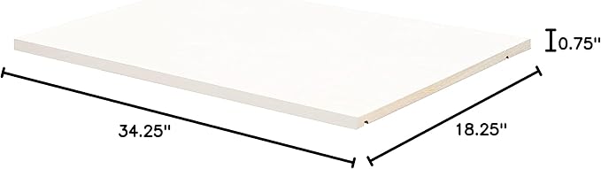Palace Imports 100% Solid Wood Large Shelf for Kyle Wardrobe/Armoire/Closet ONLY, Mocha