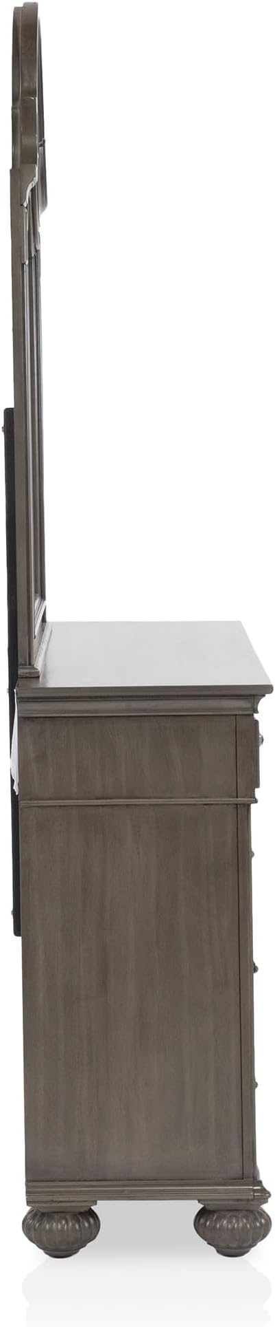 Furniture of America Malierd Traditional Wood 6-Piece Set, Panel King-Size Bed, 3-Drawer Nightstands, Chest, Dresser and Mirror for Bedroom, Gray