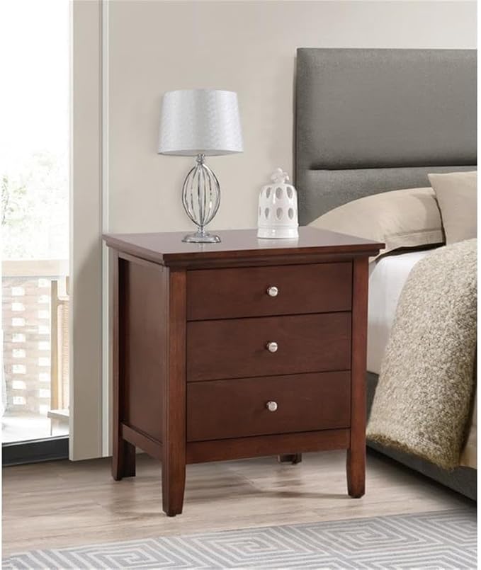 Glory Furniture Hammond 3 Drawer Nightstand in Cappuccino - Image 2