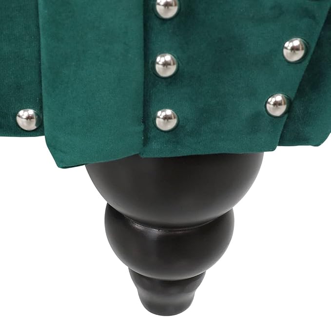 LEVNARY Three-Seat Velvet Sofa, Large Sofa Classic Tufted Chesterfield Settee Modern 3 Seater Couch Furniture Tufted Back for Living Room, Green