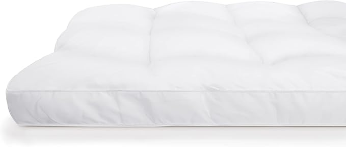 SERTA Down Illusion Soft Hypoallergenic 2 inch Pillowtop Simple Fit Mattress Topper, Full, White