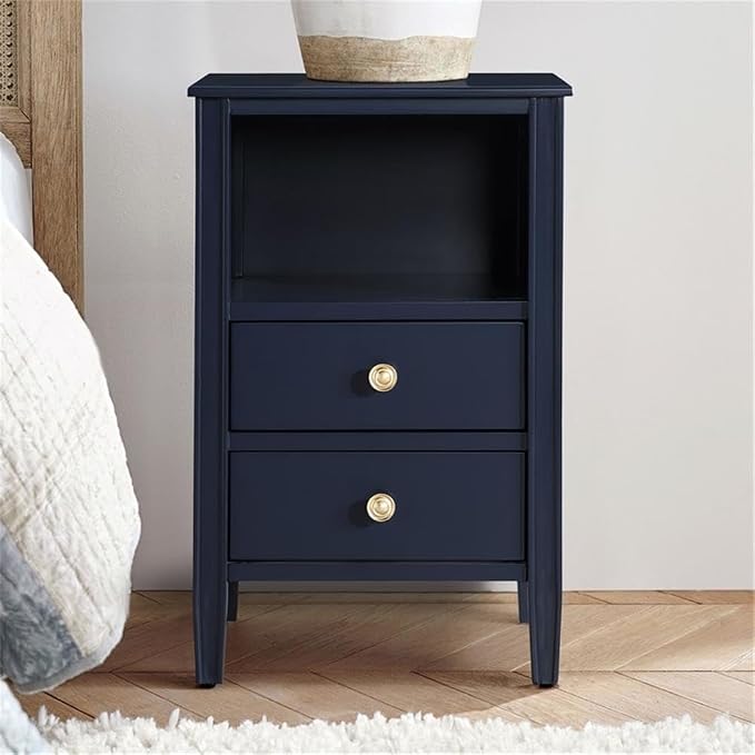 Winsley 2-Drawer Midnight Blue Painted Storage Nightstand - Image 2
