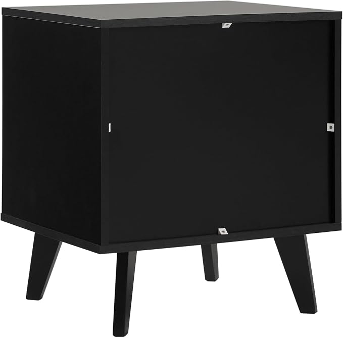 Walker Edison Raelyn Mid-Century Modern 1-Drawer Nightstand, 20 Inch, Black - Image 8