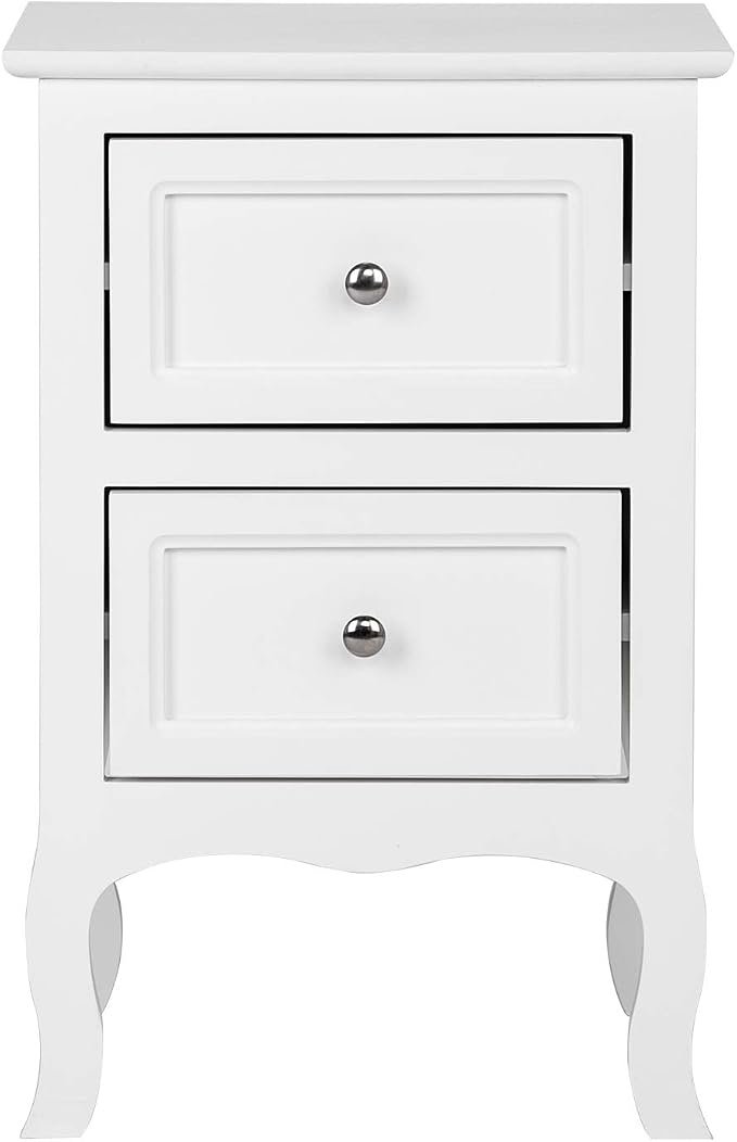 Bonnlo White Nightstand Set of 2, Nightstands with 2 Drawers, Bed Side Table/Night Stand, Small Nightstand for Bedroom, Small Spaces, College Dorm, Kids’ Room, Living Room, Wood, 16W x 12D x 24H - Image 8