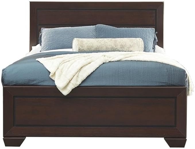 BOWERY HILL 4 Piece Queen Panel Bedroom Set, Dark Cocoa Finish, Includes Bed, Dresser, Nightstand, and Mirror, Timeless Design with Storage, Elegant Bedroom Furniture for Sophisticated Style
