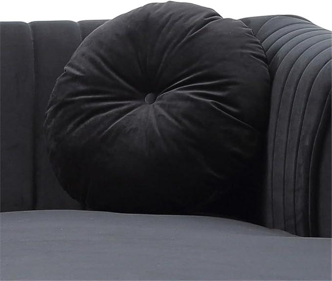 Glory Furniture Delray Velvet Sofa Chaise in Black