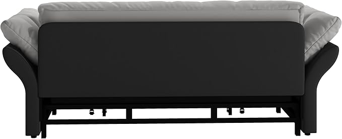 Eafurn 3-in-1 Convertible Sofa Bed Queen Size Pull Out Sleeper Sofa with Skin-Friendly Velvet Fabric, Multi-Functional Loveseat with Pillow Armrest for Guest Room & Living Room