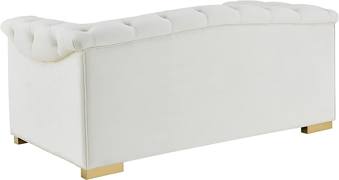 Tov Furniture Farah Velvet Loveseat (Cream)