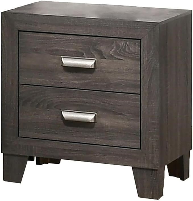 Best Quality Furniture Rustic Wood Gray 6pc Bedroom Set in Eastern King with Chest and 2 Nightstands