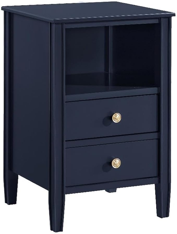 Winsley 2-Drawer Midnight Blue Painted Storage Nightstand by Unknown