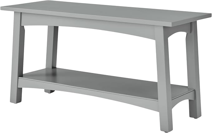 Craftsbury 36-Inch Wood Entryway Bench with Storage Shelf – Dove Gray Accent Bench for Entryway, Hallway, or Living Room – Small Space Seating with Farmhouse Charm by Alaterre Furniture - Image 9