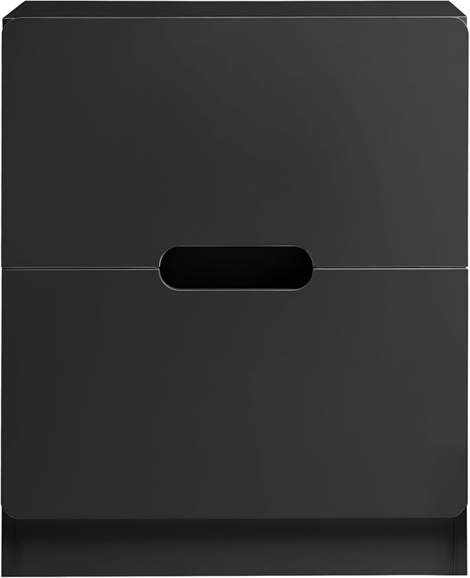 RoyalCraft Black Nightstand with Drawers, Night Stand for Bedroom, Modern Bedside Table with Handless Design, Wood End Table for Living Room, Hallway - Image 9