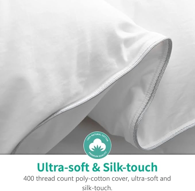 APSMILE Down Feather Fibers Comforter King Size Luxurious All Seasons Duvet Insert - High Bulkiness Hotel Collection Comforter, 54 Oz Fluffy Medium Warmth (106x90, Solid White)