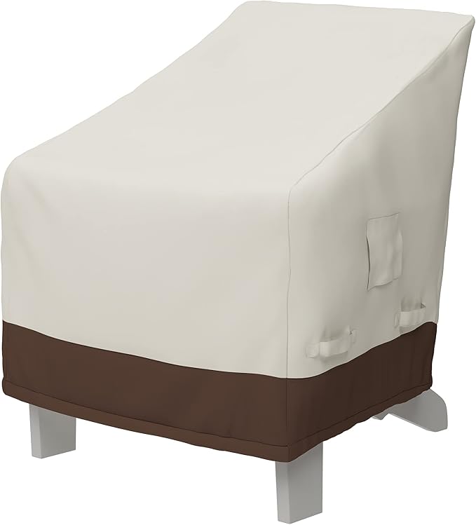 Amazon Basics Outdoor Patio Furniture Cover For Adirondack Chair, Waterproof, Anti-UV, Weather Resistant, All Weather Protection, Beige/Tan by AmazonBasics