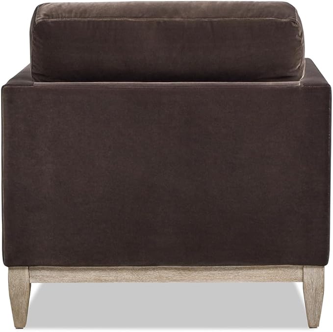 Knox 65" Modern Farmhouse Chaise Lounge Chair, Deep Brown Performance Velvet