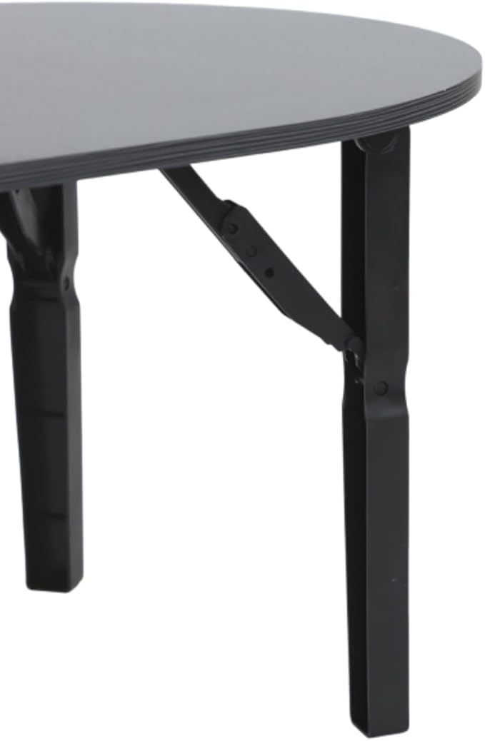 Folding Coffee Table, Small Portable Coffee Table with 4 Foldable Legs, Round Foldable Low Floor Tables for Living Room Home Office No Assembly 31.5 x 18.9 x 14.2 in (Black)