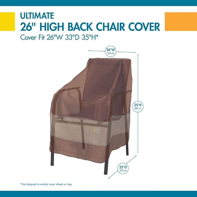 DUCKCOVERS Ultimate Waterproof 26 Inch High Back Patio Chair Cover, Stackable Chair Covers - Image 8