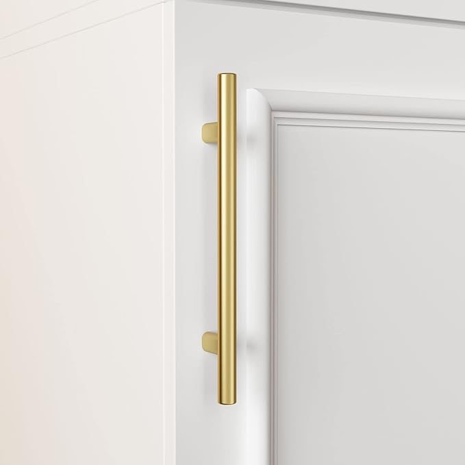 FAMAPY 2 Door Wardrobe Tall and Narrow Armoire Wardrobe with Hanging Rod, Gold Metal Handles, Closet for for Bedroom White (15.7”W x 19.3”D x 74.9”H)