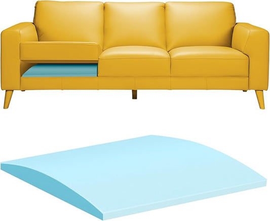 Couch Cushion Support for Sagging Seat,20"X20"X2" Curved 40D High Density Foam Cushion,Sagging Couch Support for Accent Chair,Sofa,Blue Set of 1