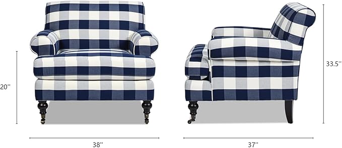 Jennifer Taylor Home Bliss 38" Lawson Accent Arm Chair Metal Casters, Blue Lattice Woven