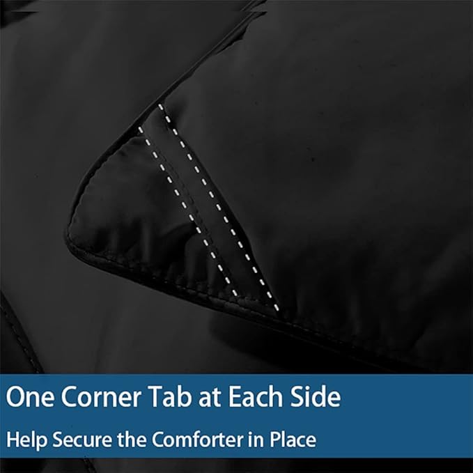 Cozynight Down Alternative Comforter-All Season Oversize King Comforters Duvet Insert with Corner Tabs-Breathable-Box Stitched Reversible Black Comforter 116x98 inches