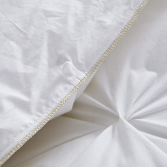 Premium All-Season King Size Luxury Siberian Goose Down Pinch Pleated Comforter Duvet Insert 1200 Thread Count 100% Egyptian Cotton Down Feather Comforter (King, White)