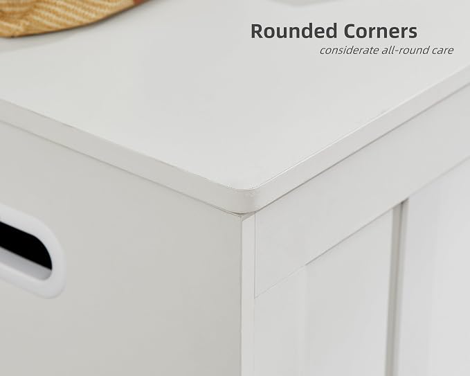 VANKILEY 51.2" Storage Chest Extra Large,Storage Bench with 2 Safety Hinges,Shoe Bench,51.2 * 15.7 * 19.1 inches,Wooden Trunk for Bedroom,livingroom,entryway,Supports 220 lb,Easy Assembly(White). - Image 8