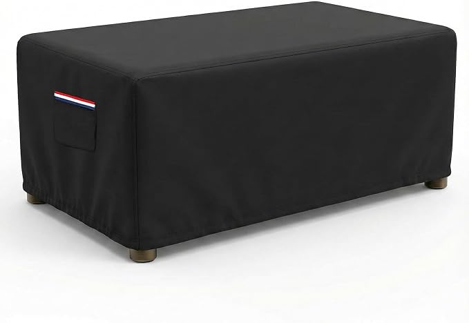 Waterproof Rectangular Patio Coffee Table Cover, 600D Heavy Duty Outdoor Furniture Protection Weather UV Resistant for Patio Furniture Protective Garden Table Cover 42 x 26 x 16 inches,Black by Unknown