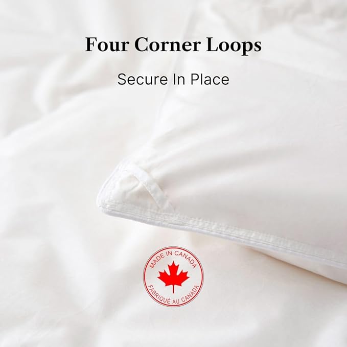 Royal Elite Luxurious Goose Feather Down Comforter Twin XL-Made in Canada White Goose Feather Down Duvet Insert-Luxury Hotel Comforter Oeko Tex Cotton Shell