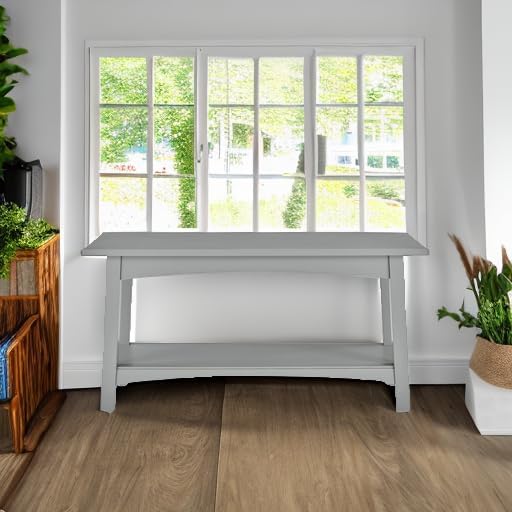 Craftsbury 36-Inch Wood Entryway Bench with Storage Shelf – Dove Gray Accent Bench for Entryway, Hallway, or Living Room – Small Space Seating with Farmhouse Charm by Alaterre Furniture - Image 5